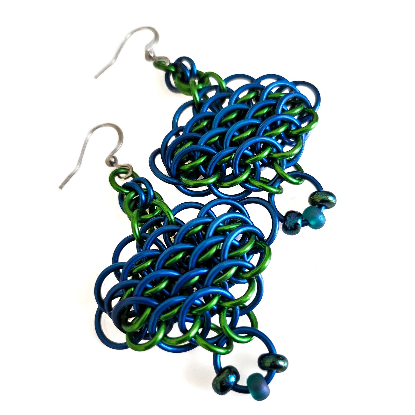 Beaded Dragonscale Earrings