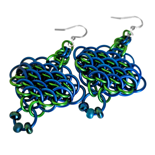 Beaded Dragonscale Earrings