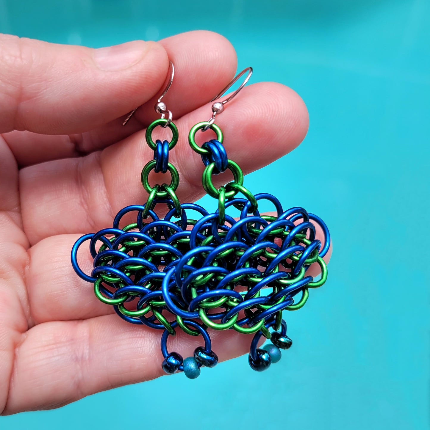 Beaded Dragonscale Earrings