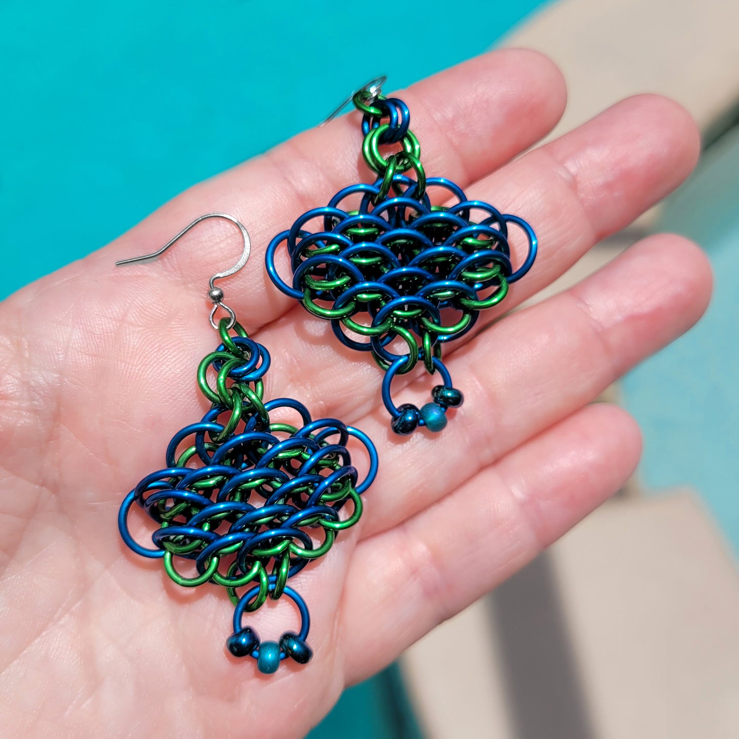 Beaded Dragonscale Earrings