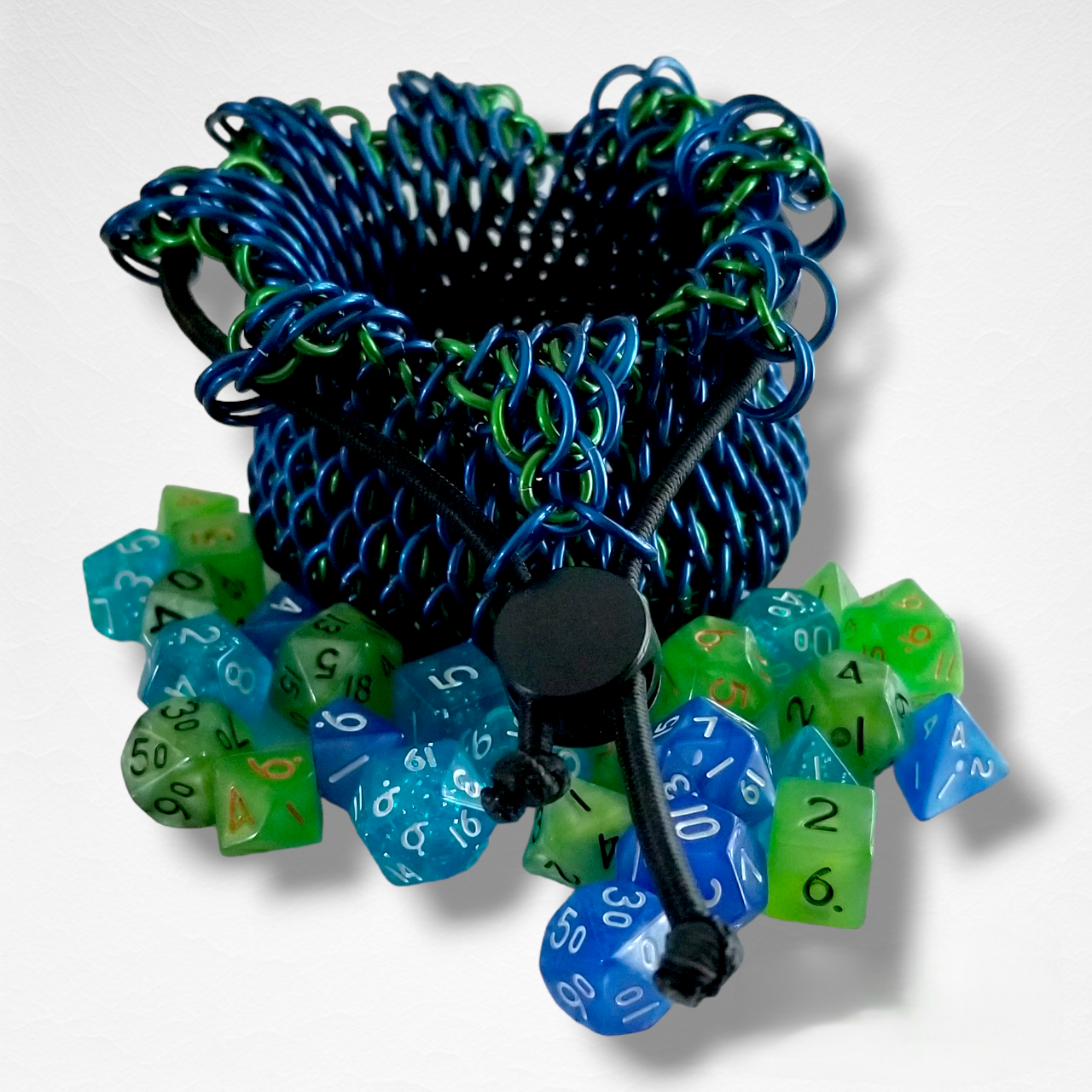 Mini Blue/Green Dragonscale Dice Bag