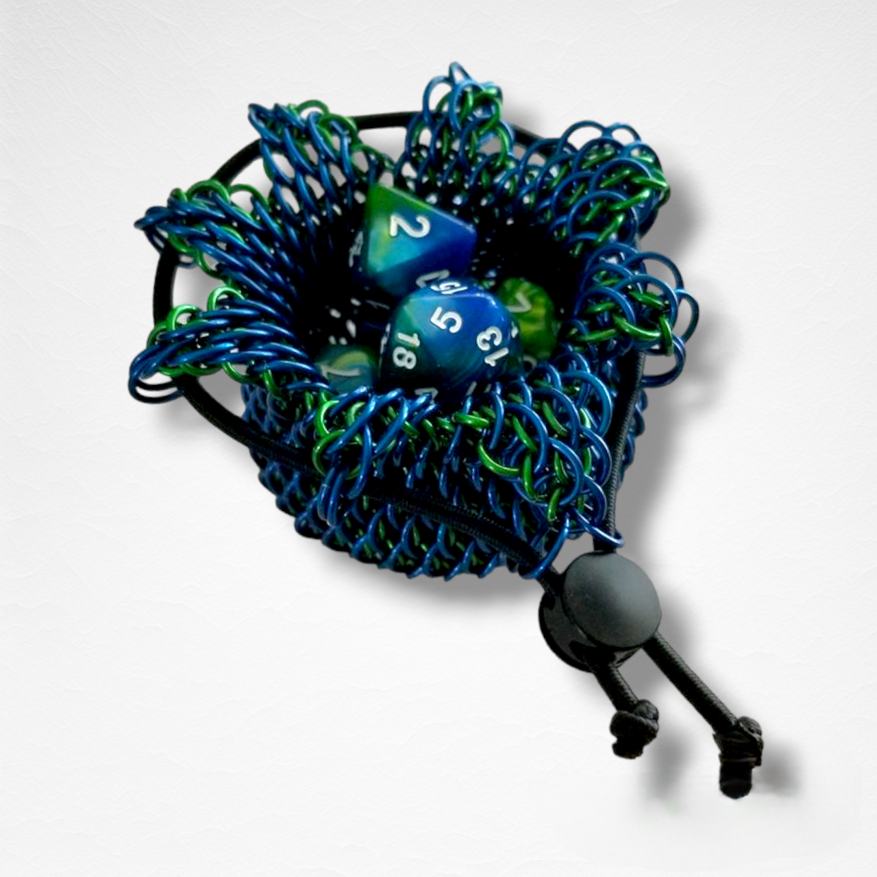 Mini Blue/Green Dragonscale Dice Bag