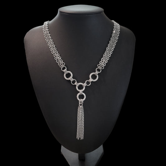 Four Ring Circus Stainless Steel Necklace