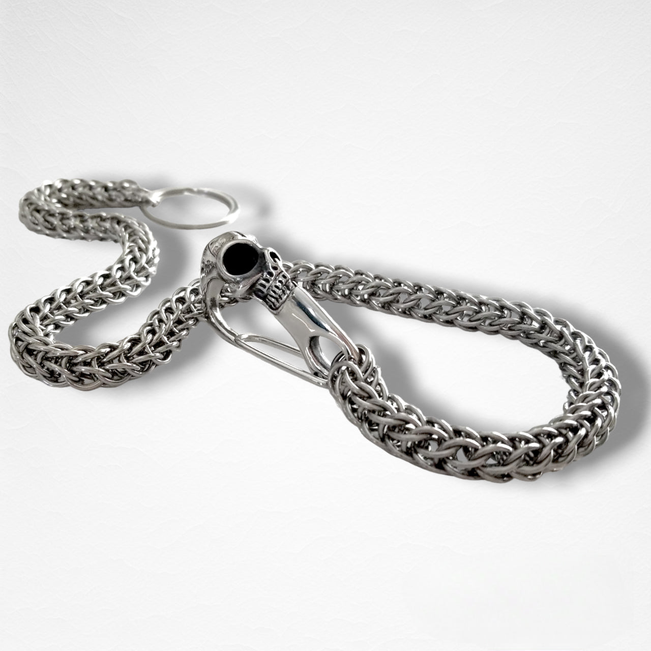Stainless Steel Skull Carabiner 19" Wallet Chain