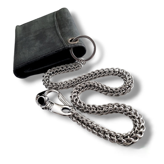 Stainless Steel Skull Carabiner 19" Wallet Chain