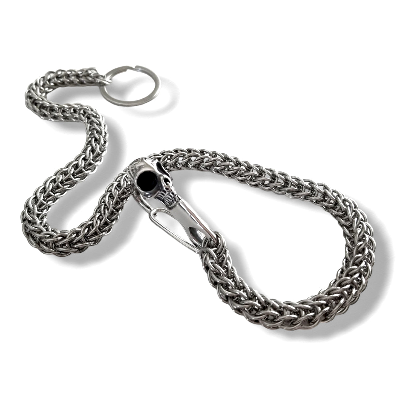 Stainless Steel Skull Carabiner 19" Wallet Chain