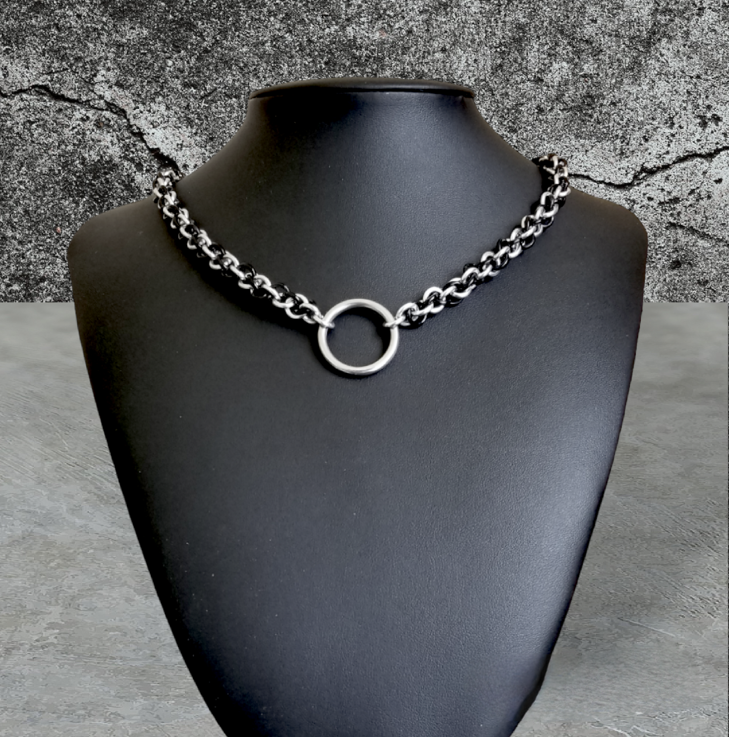 Black & Silver JPL3 O Ring Chain
