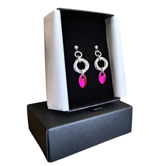 Pink Scale Love Knot Earrings