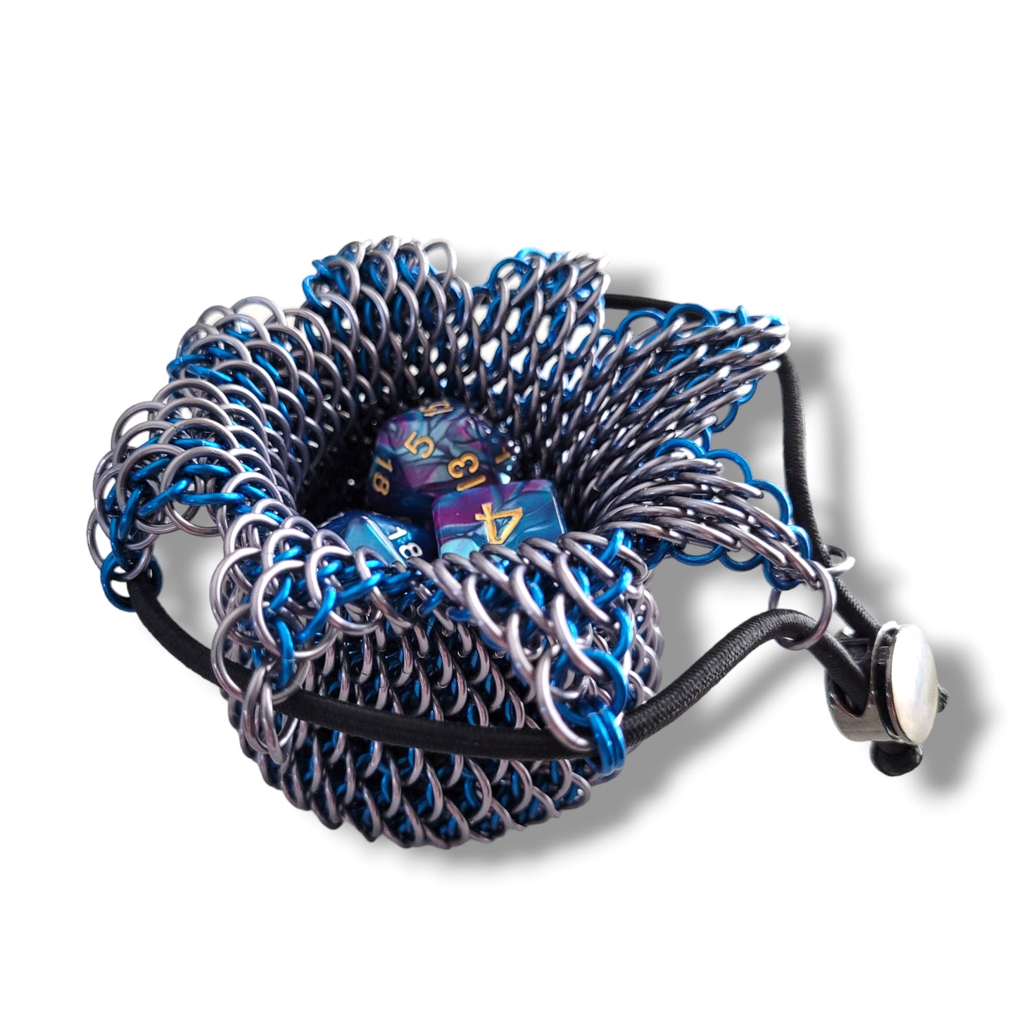 Mini Gray/Blue Dragonscale Dice Bag