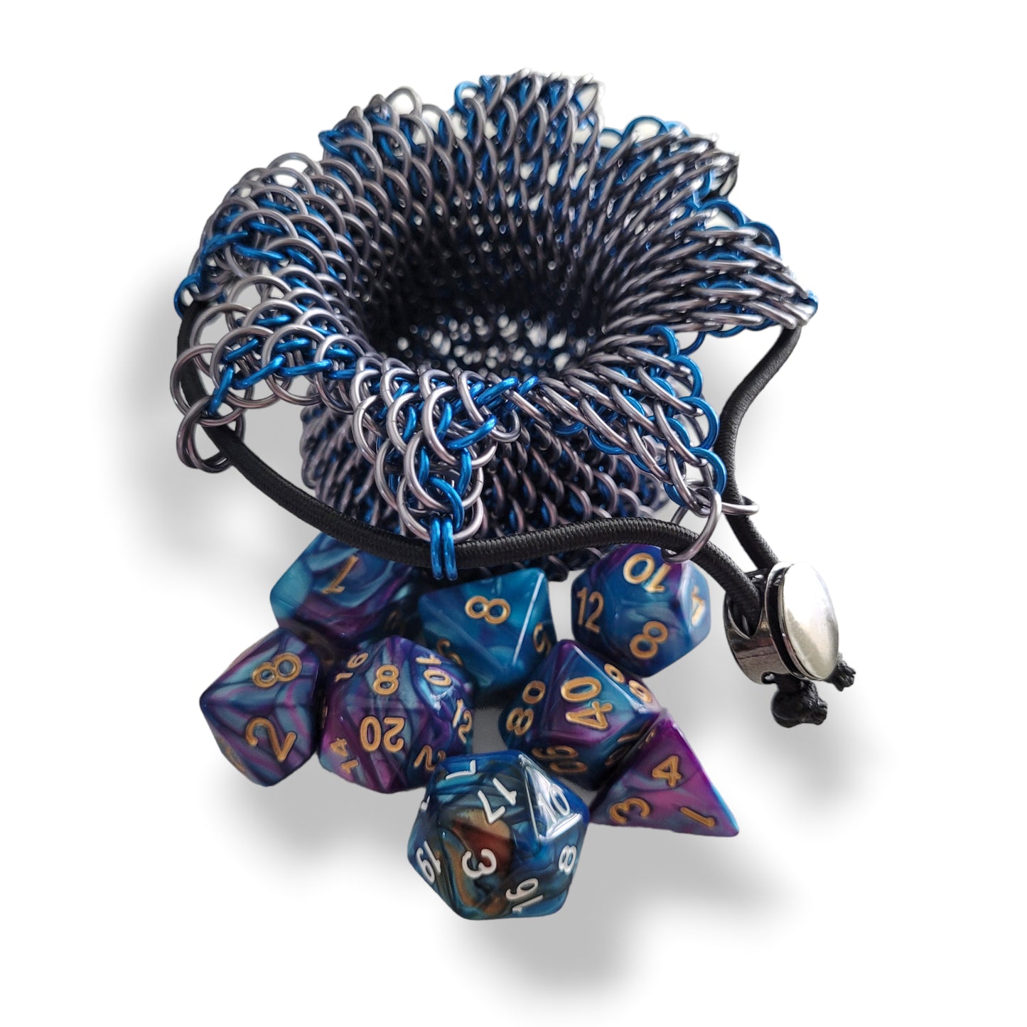 Mini Gray/Blue Dragonscale Dice Bag