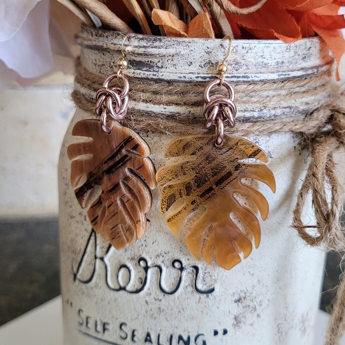 Monstera Leaf Earrings