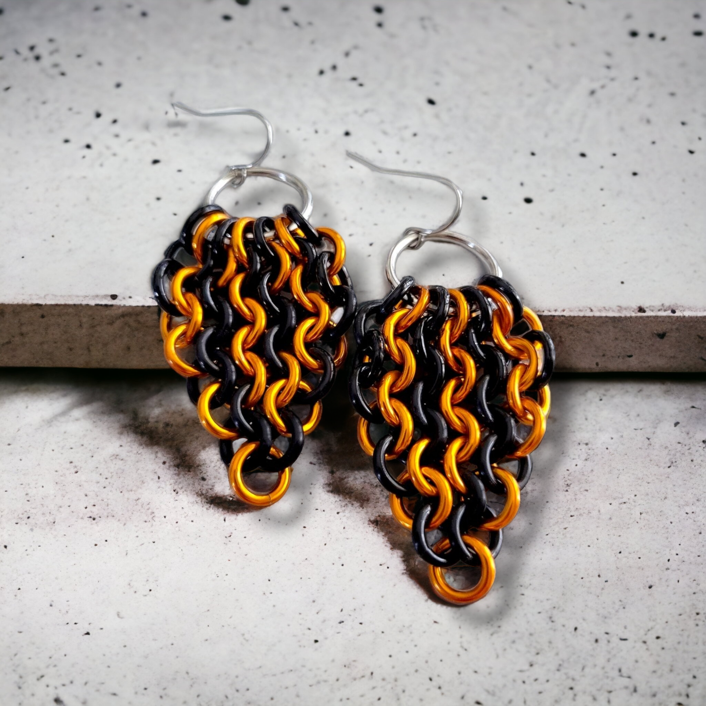 Only 1 Left! - Orange & Black Euro Drop Earrings