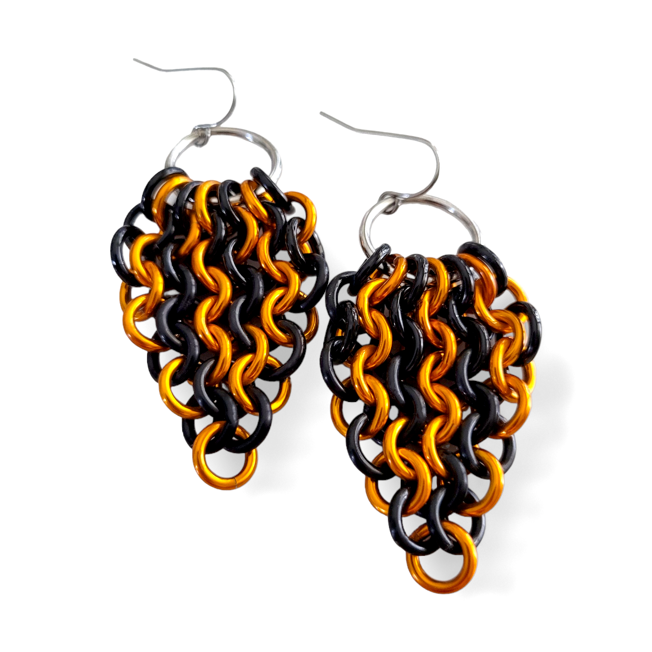 Only 1 Left! - Orange & Black Euro Drop Earrings