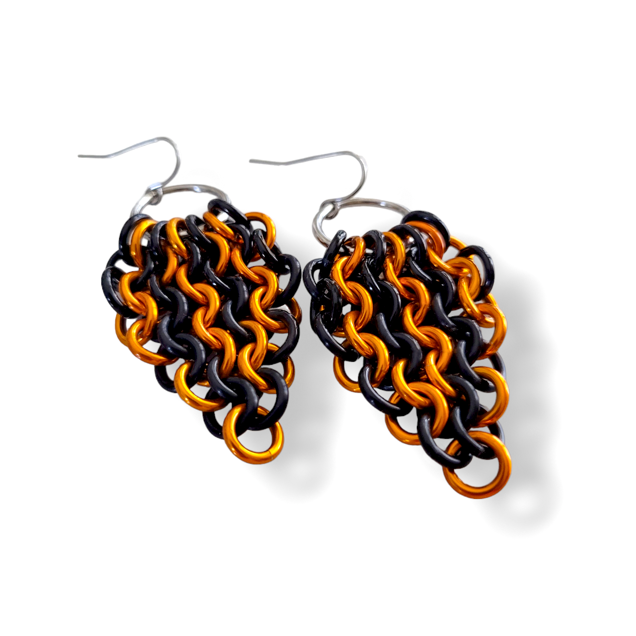 Only 1 Left! - Orange & Black Euro Drop Earrings