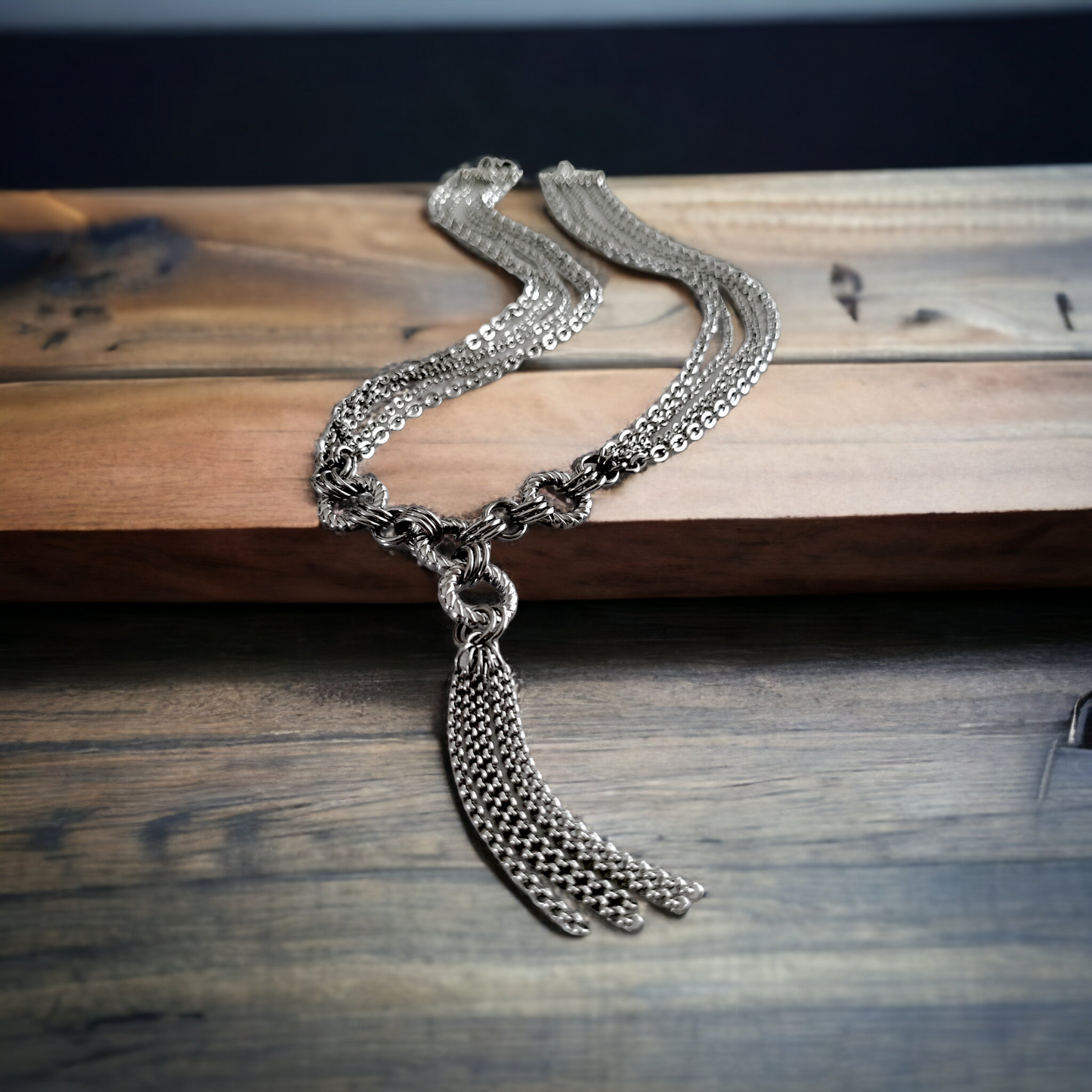 Four Ring Circus Stainless Steel Necklace
