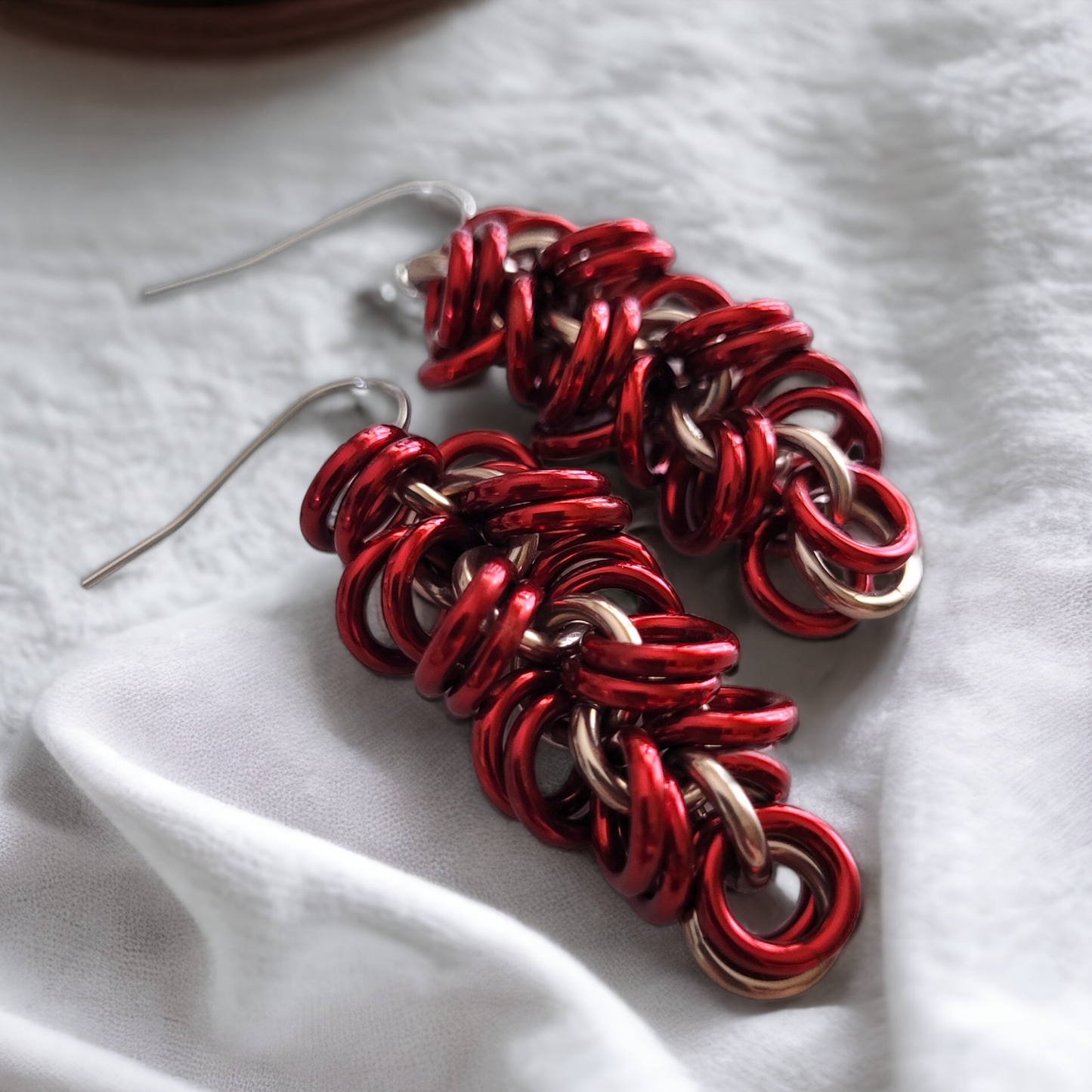 Red Champagne Shaggy Loop Earrings