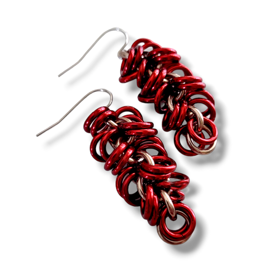 Red Champagne Shaggy Loop Earrings