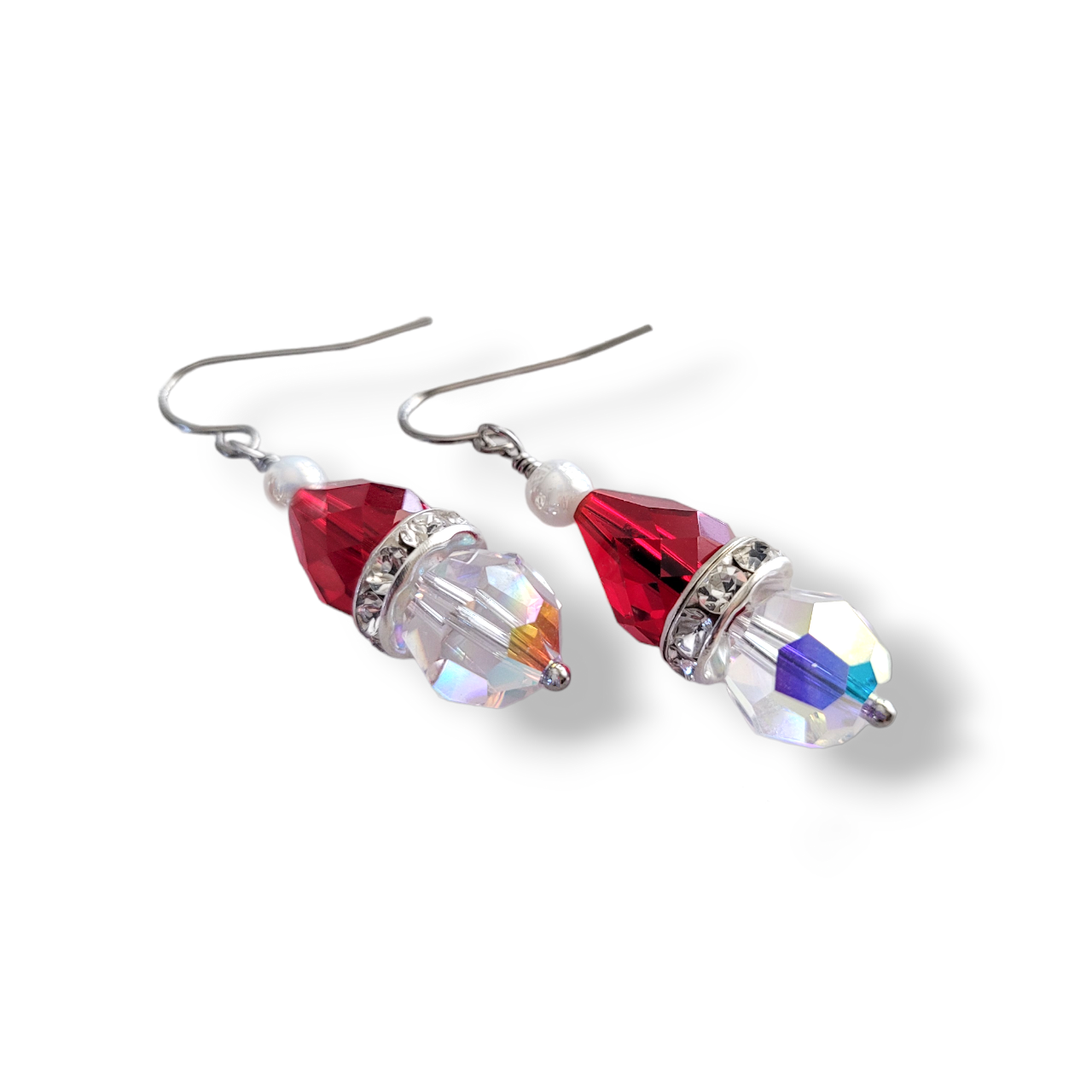 Santa Hat Crystal Earrings