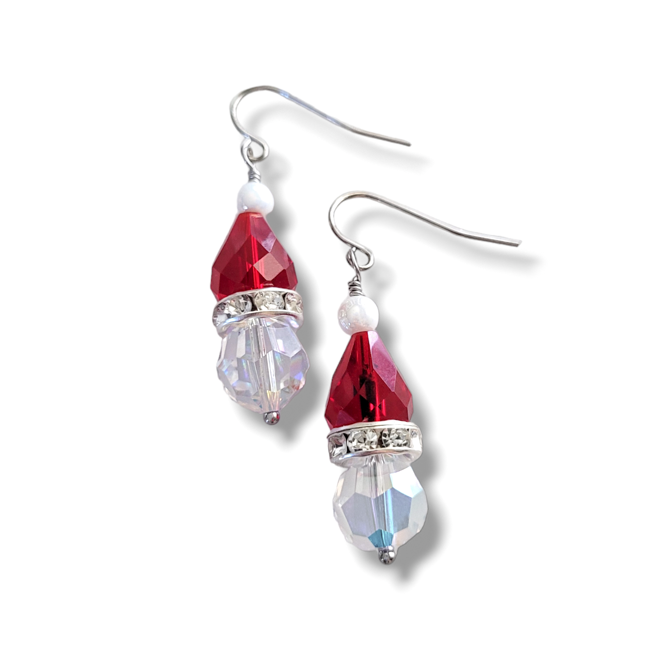 Santa Hat Crystal Earrings