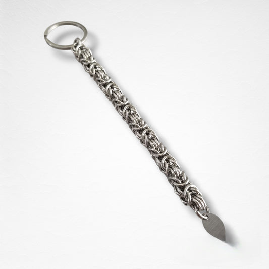 Stainless Steel Byzantine Keychain 6"