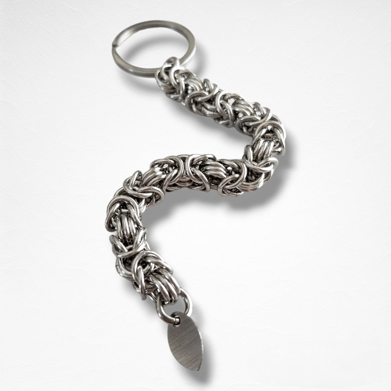 Stainless Steel Byzantine Keychain 6"
