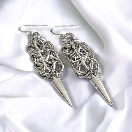 Stainless Steel Persian Spike Drop Earrings