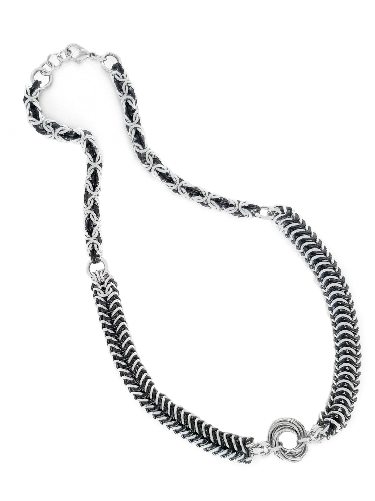 Byzantine Round Weave and Mobius Womens Chainmaille Necklace