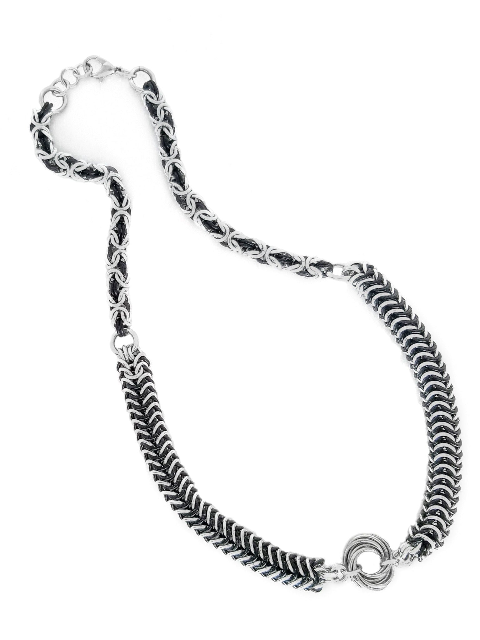 Byzantine Round Weave and Mobius Womens Chainmaille Necklace