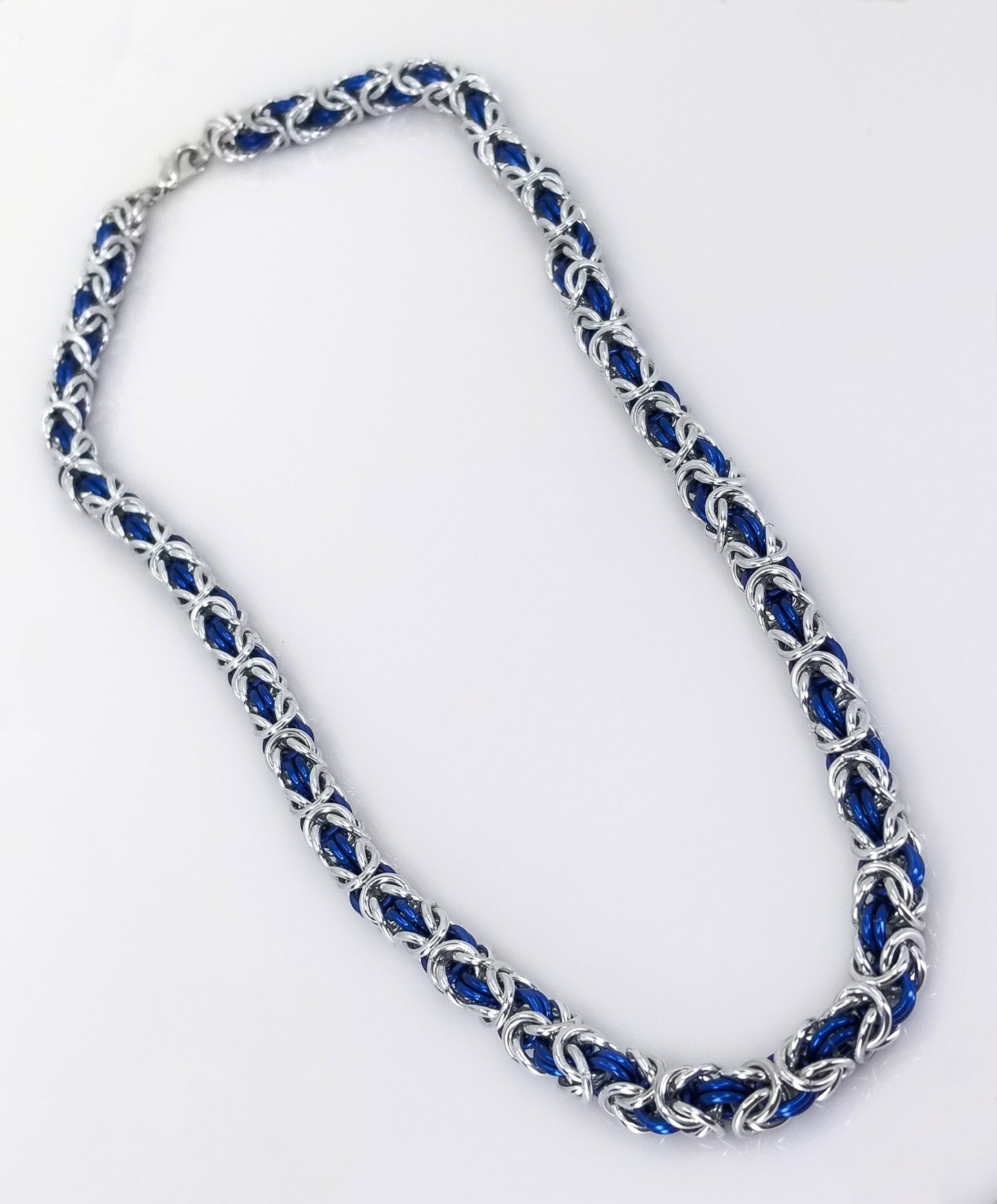 Blue and Silver Byzantine Chain