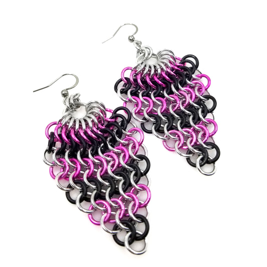 Pink & Black Euro Drop Earrings