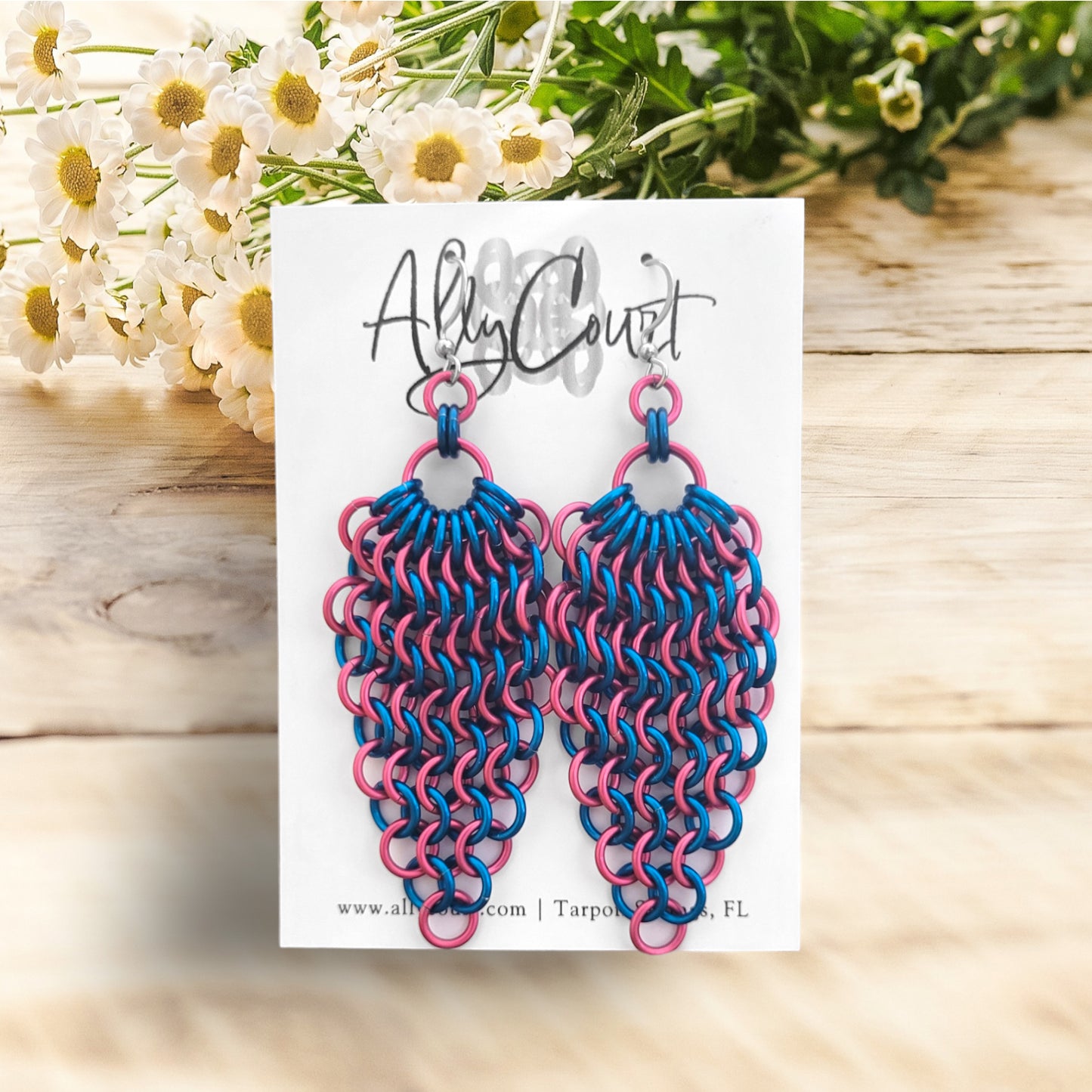 Pink & Blue Euro 4 in 1 Earrings