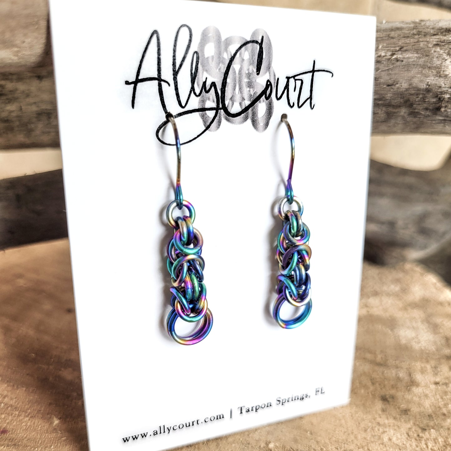 Rainbow Titanium Byzantine Earrings