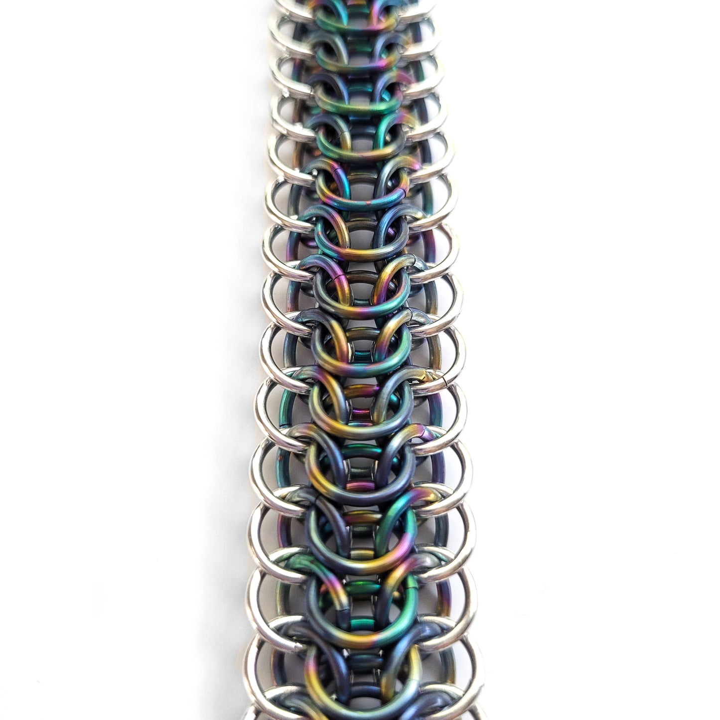 Rainbow Titanium & Stainless Steel Dragonback Bracelet