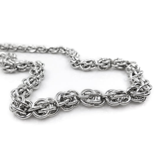 Lightweight Bright Aluminum Sweet Pea Chainmaille Weave Necklace