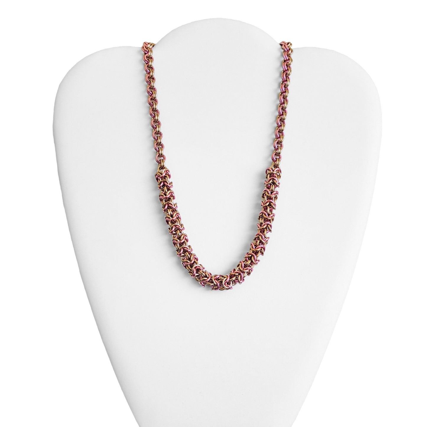 Pink Champagne Turkish Roundmaille 2 by 2 Necklace