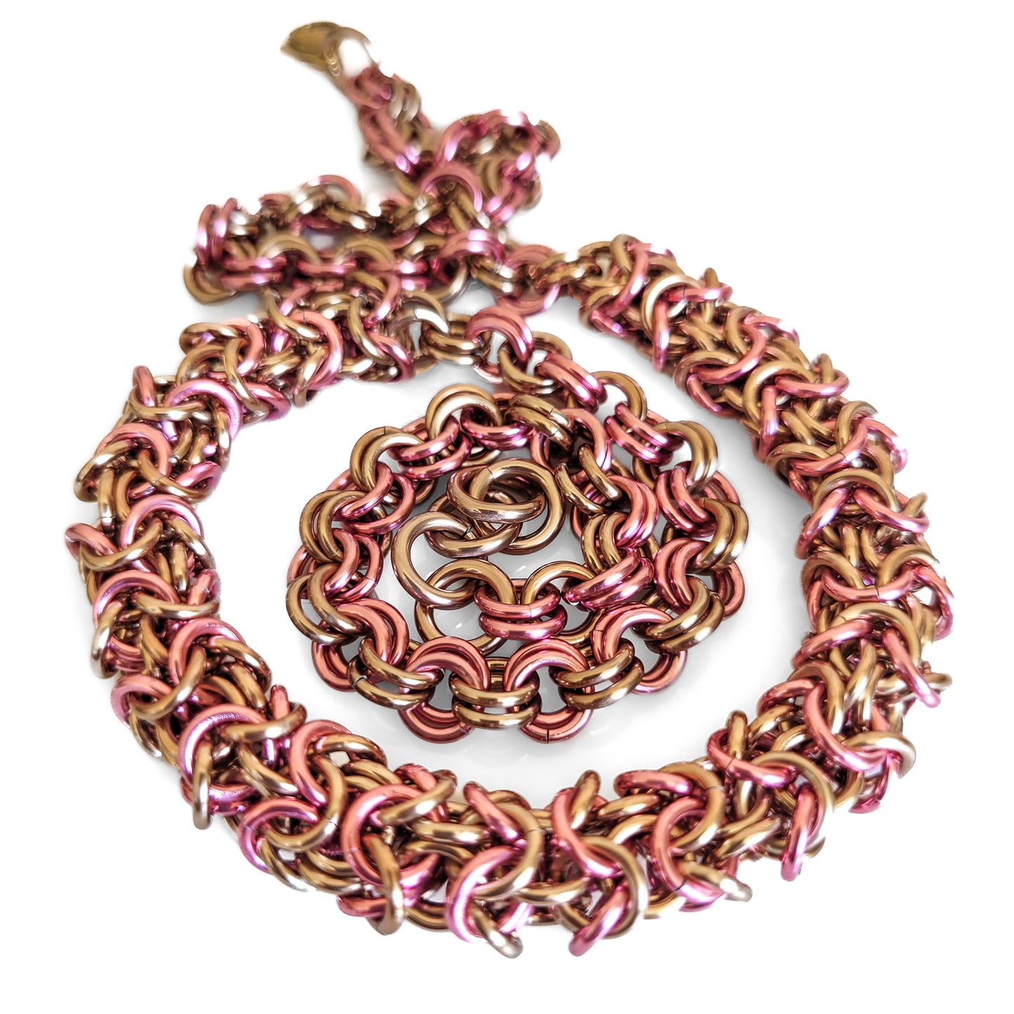 Pink Champagne Turkish Roundmaille 2 by 2 Necklace