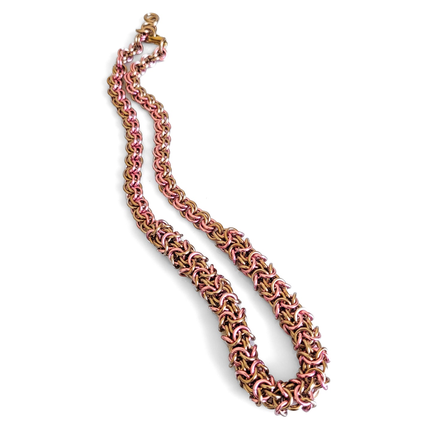 Pink Champagne Turkish Roundmaille 2 by 2 Necklace