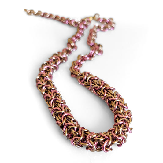 Pink Champagne Turkish Roundmaille 2 by 2 Necklace