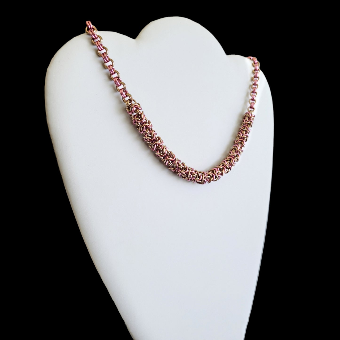 Pink Champagne Turkish Roundmaille 2 by 2 Necklace