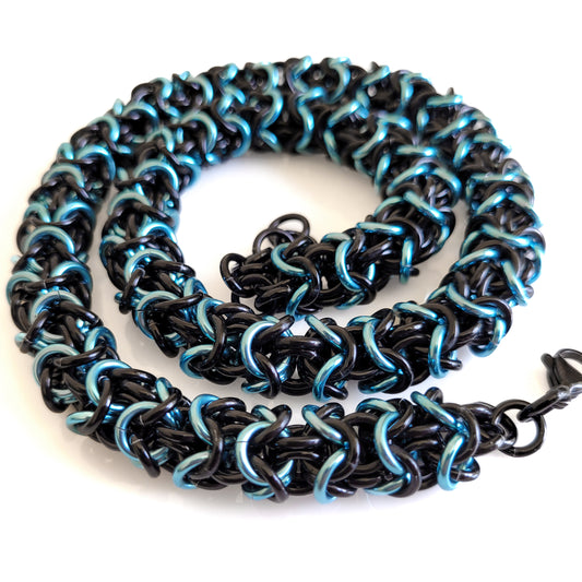 Black & Blue Turkish Roundmaille Necklace