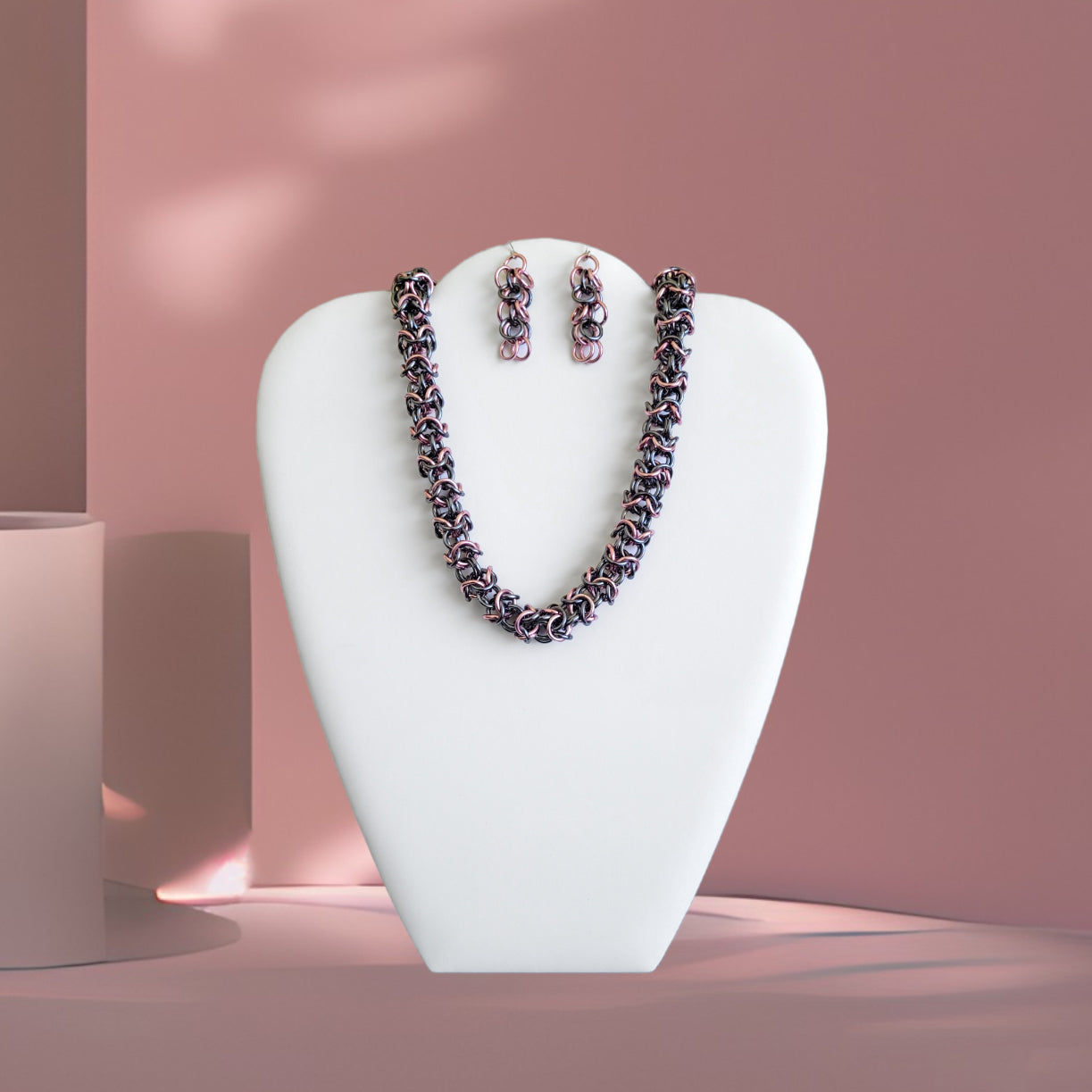 Pink Ice Turkish Roundmaille Necklace