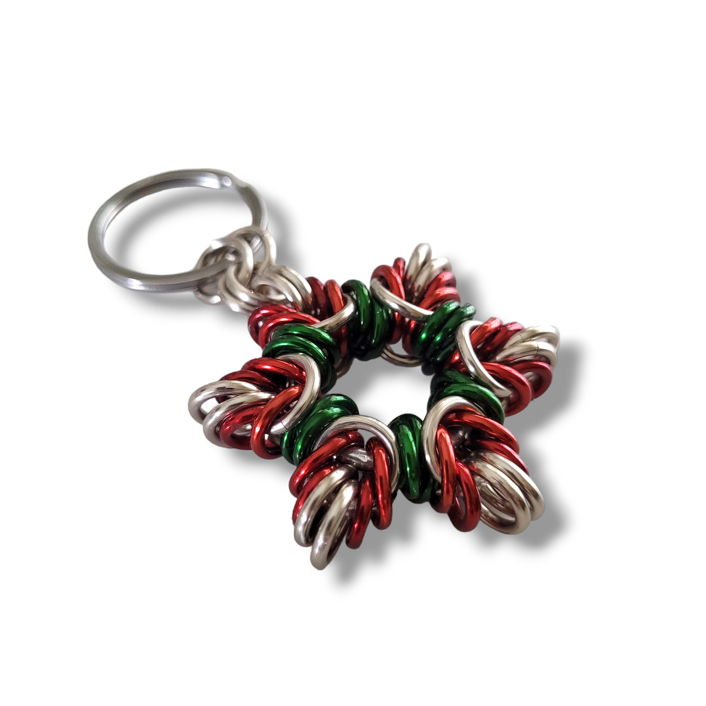 Red & Green Star Keychain