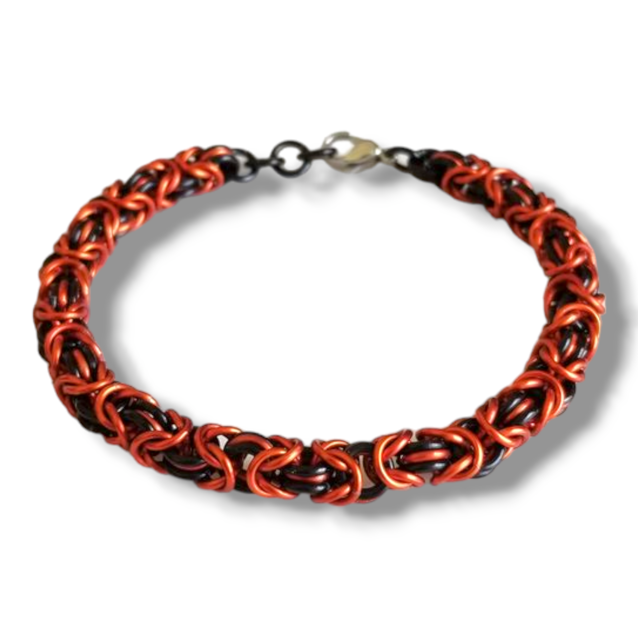 Orange & Black Byzantine Bracelet