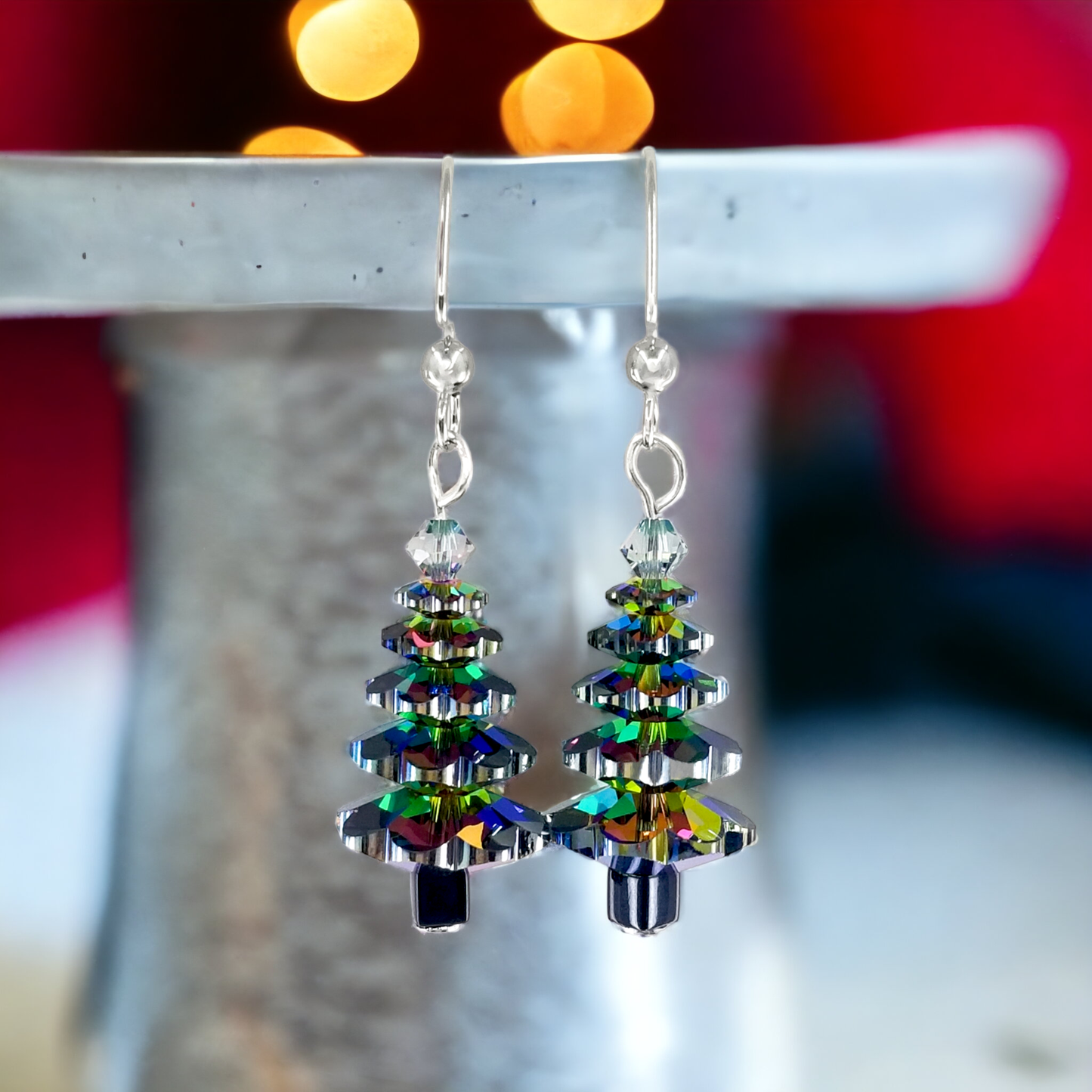 Crystal Christmas Tree Earrings