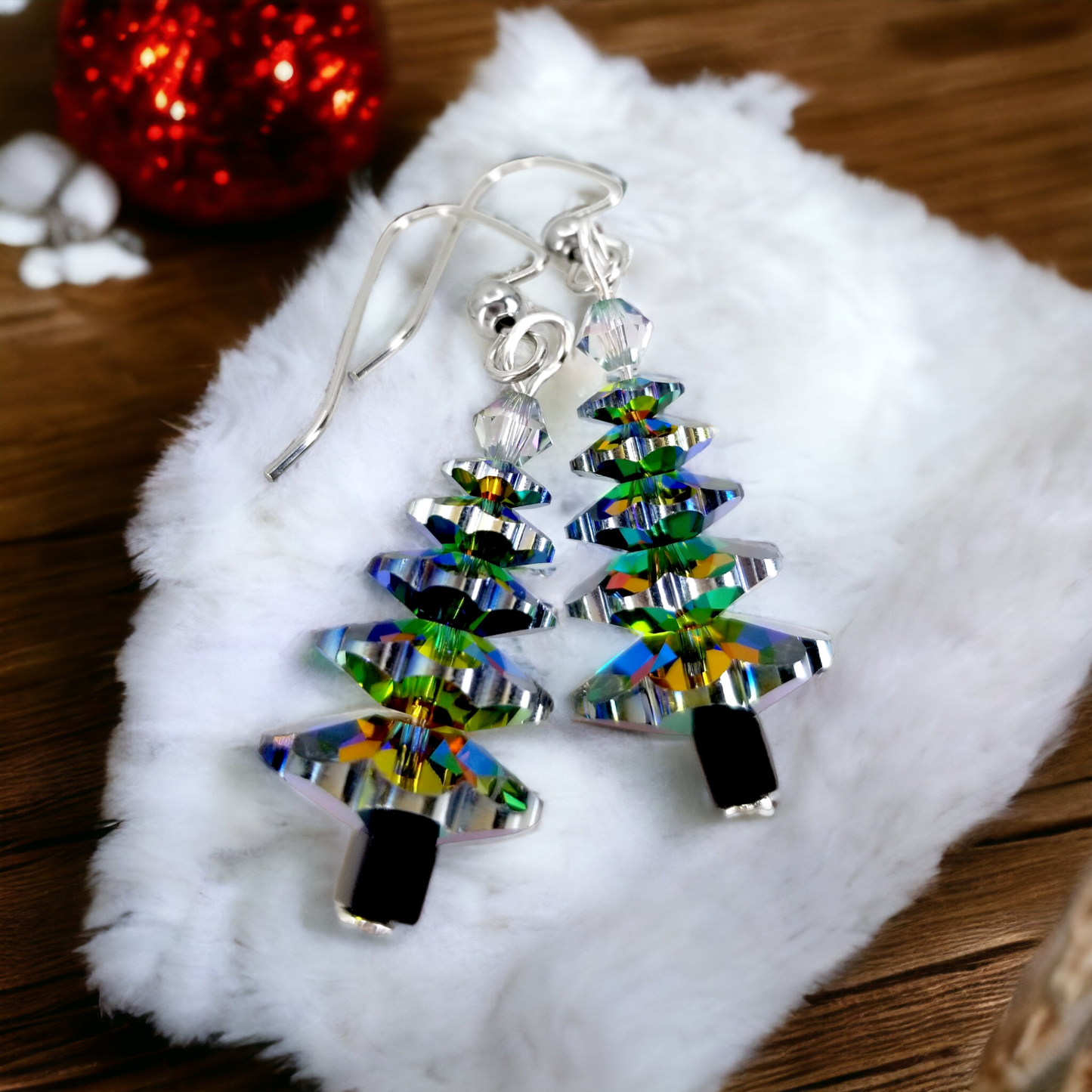 Crystal Christmas Tree Earrings