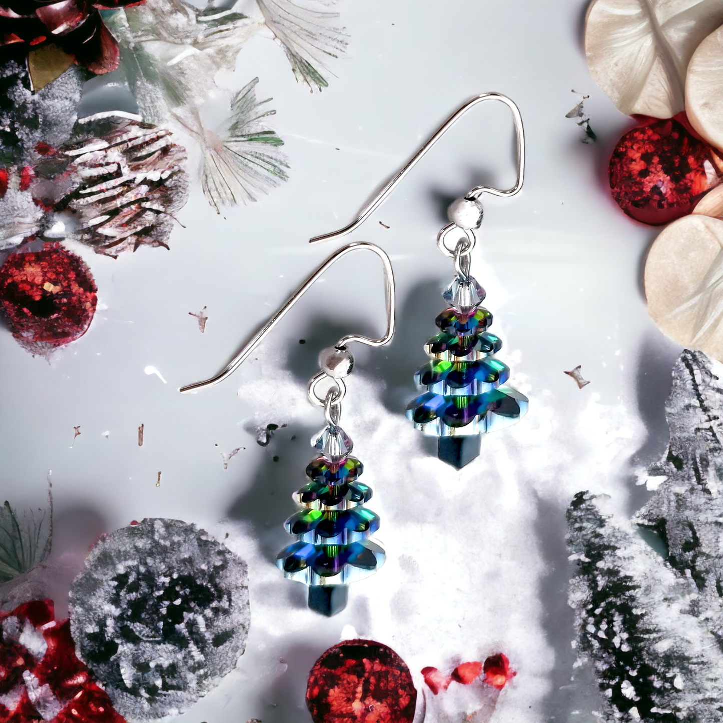 Crystal Christmas Tree Earrings