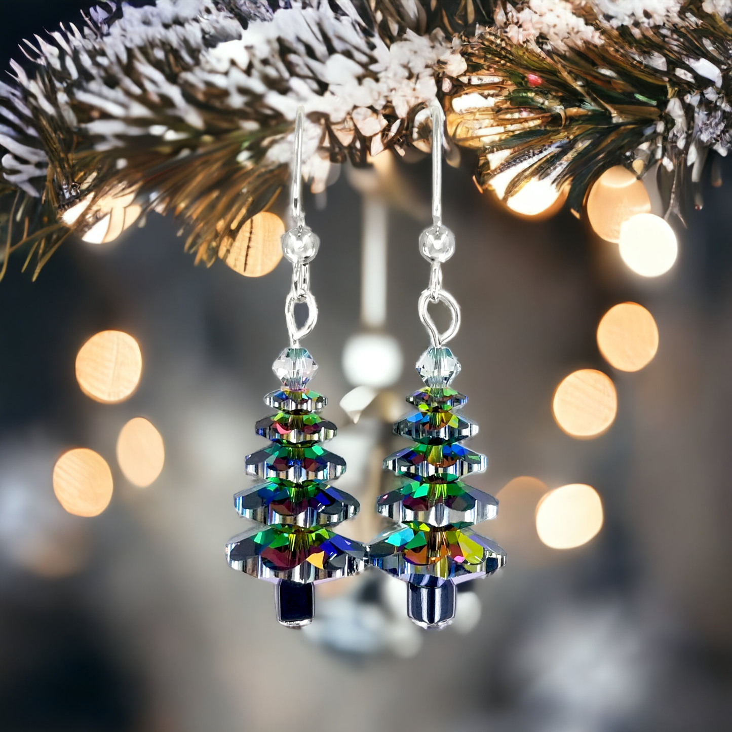 Crystal Christmas Tree Earrings