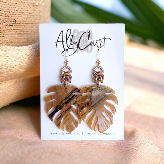 Monstera Leaf Earrings