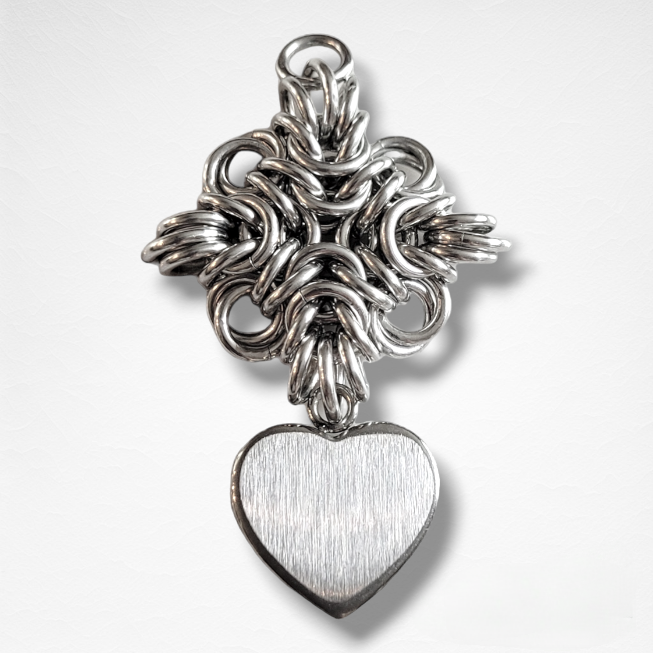 Celtic Star Heart Drop Pendant Necklace