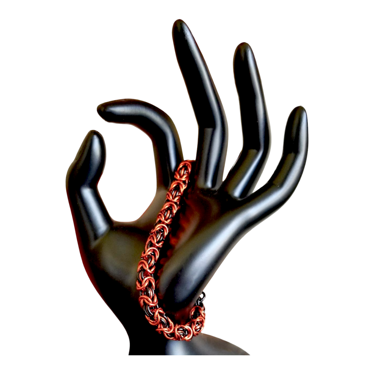 Orange & Black Byzantine Bracelet